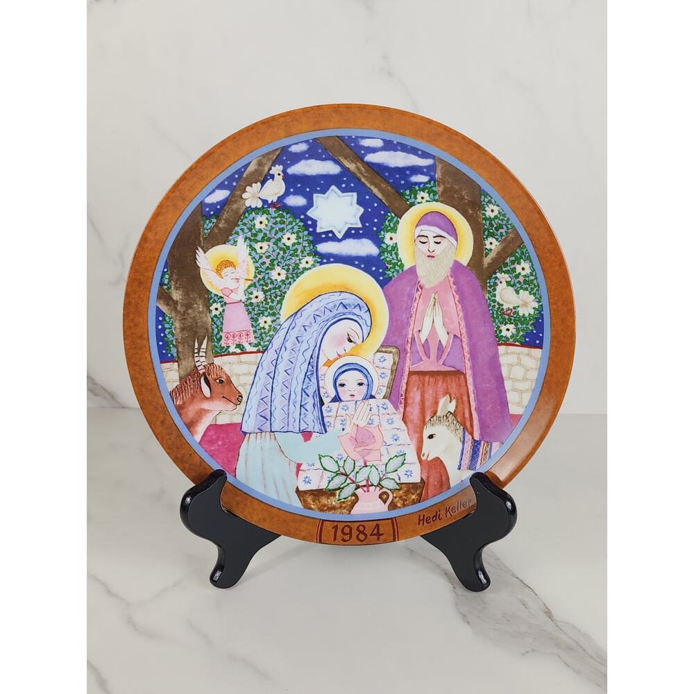 Hedi Keller The Holy Family Nativity 9 1/2" Wall Decor Plate 1984 Porcelain